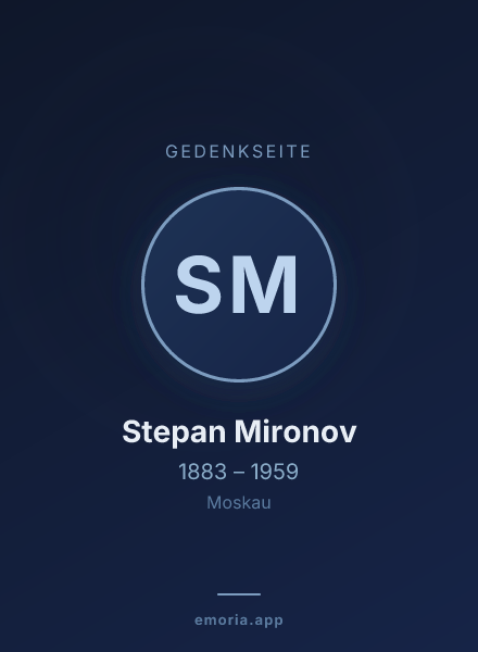 Gedenkportrait von Stepan Mironov