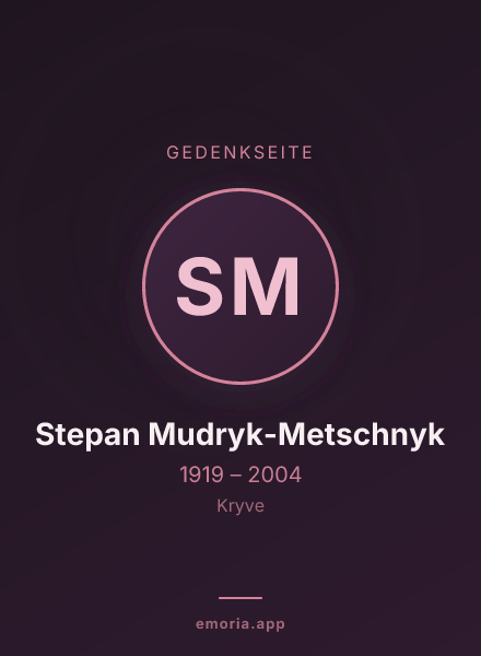 Gedenkportrait von Stepan Mudryk-Metschnyk