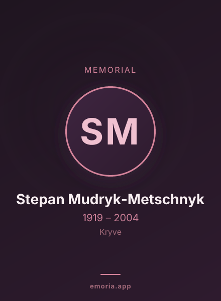 Memorial portrait of Stepan Mudryk-Metschnyk