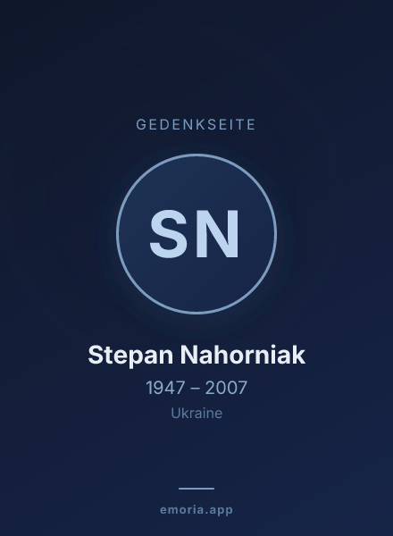 Gedenkportrait von Stepan Nahorniak