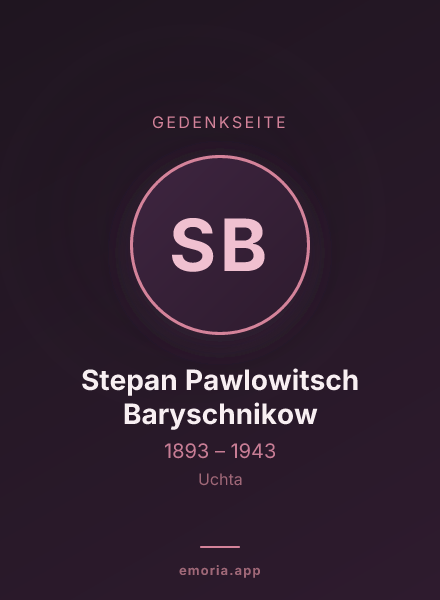 Gedenkportrait von Stepan Pawlowitsch Baryschnikow