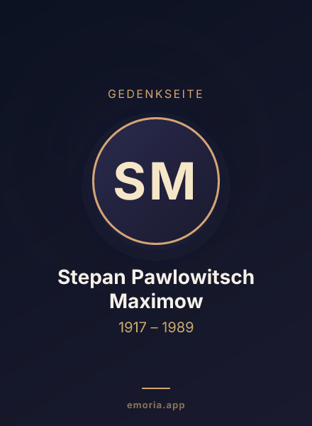 Gedenkportrait von Stepan Pawlowitsch Maximow