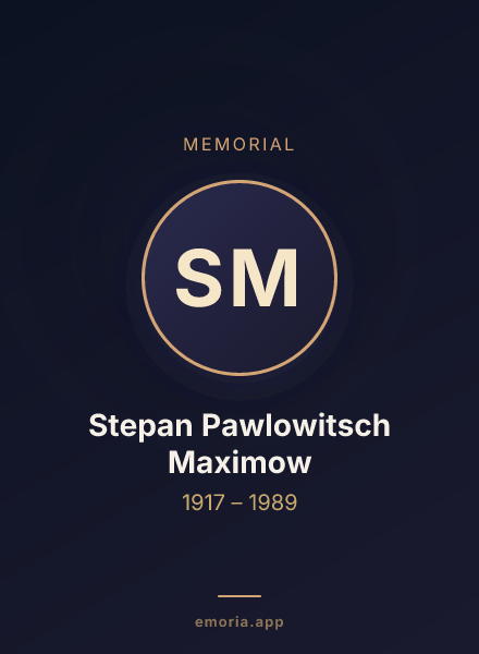 Memorial portrait of Stepan Pawlowitsch Maximow