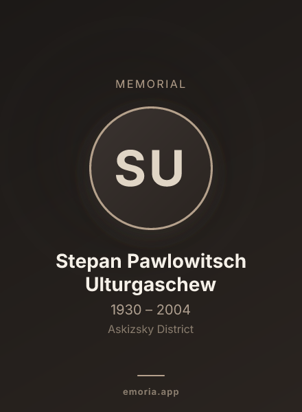 Memorial portrait of Stepan Pawlowitsch Ulturgaschew