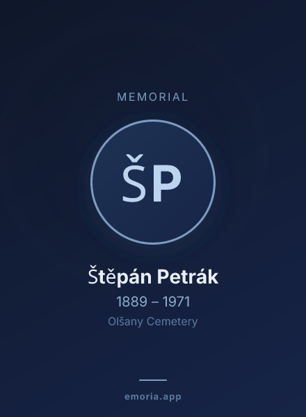 Memorial portrait of Štěpán Petrák