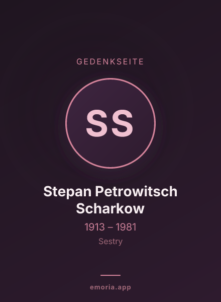 Gedenkportrait von Stepan Petrowitsch Scharkow