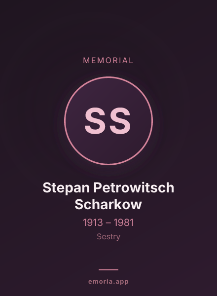 Memorial portrait of Stepan Petrowitsch Scharkow