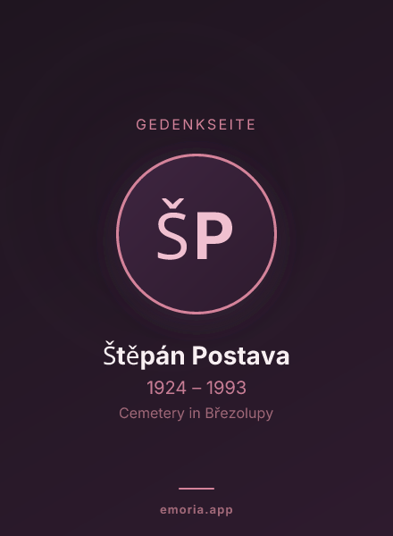 Gedenkportrait von Štěpán Postava