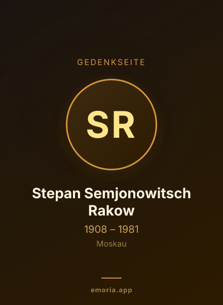 Gedenkportrait von Stepan Semjonowitsch Rakow