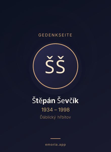 Gedenkportrait von Štěpán Ševčík