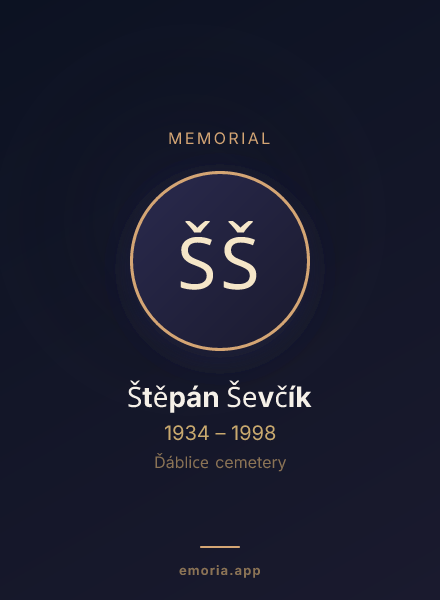 Memorial portrait of Štěpán Ševčík