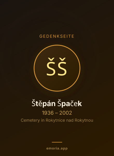 Gedenkportrait von Štěpán Špaček