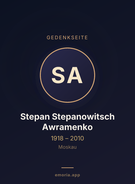 Gedenkportrait von Stepan Stepanowitsch Awramenko