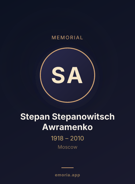 Memorial portrait of Stepan Stepanowitsch Awramenko