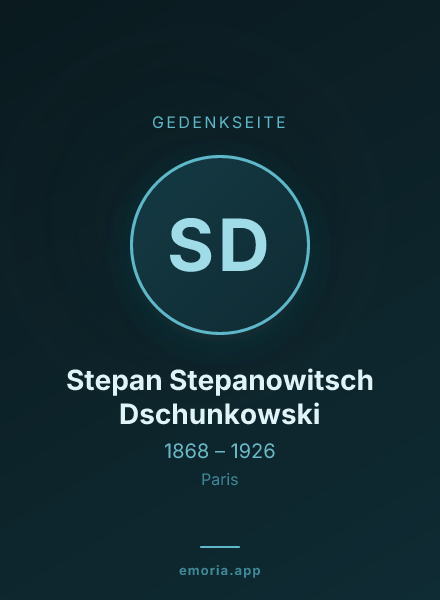 Gedenkportrait von Stepan Stepanowitsch Dschunkowski
