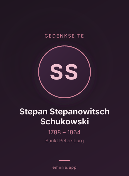 Gedenkportrait von Stepan Stepanowitsch Schukowski