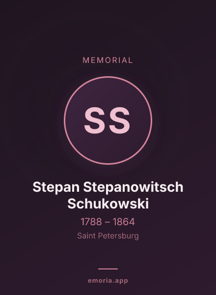 Memorial portrait of Stepan Stepanowitsch Schukowski