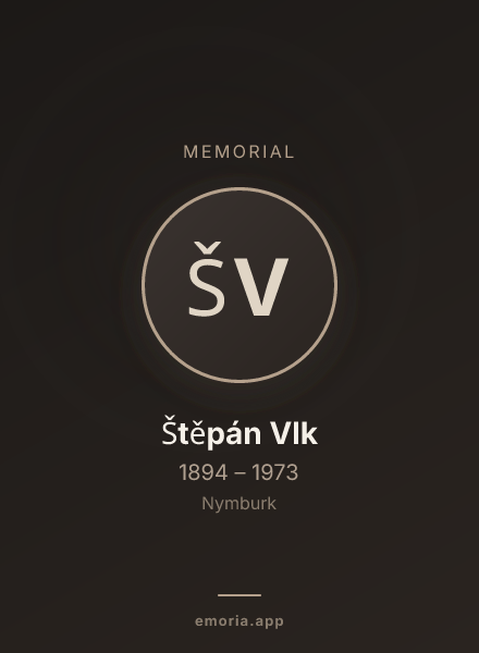 Memorial portrait of Štěpán Vlk