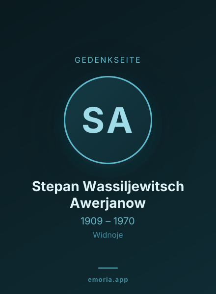 Gedenkportrait von Stepan Wassiljewitsch Awerjanow
