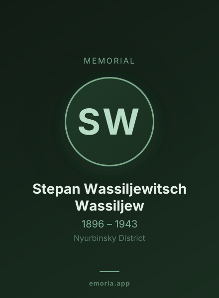 Memorial portrait of Stepan Wassiljewitsch Wassiljew