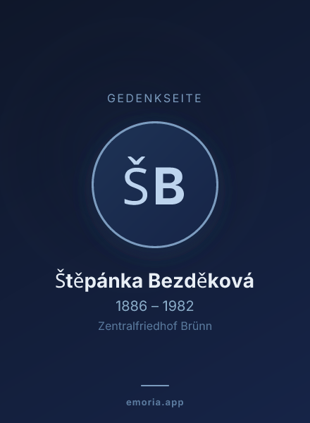 Gedenkportrait von Štěpánka Bezděková
