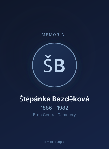 Memorial portrait of Štěpánka Bezděková