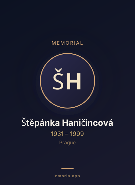 Memorial portrait of Štěpánka Haničincová