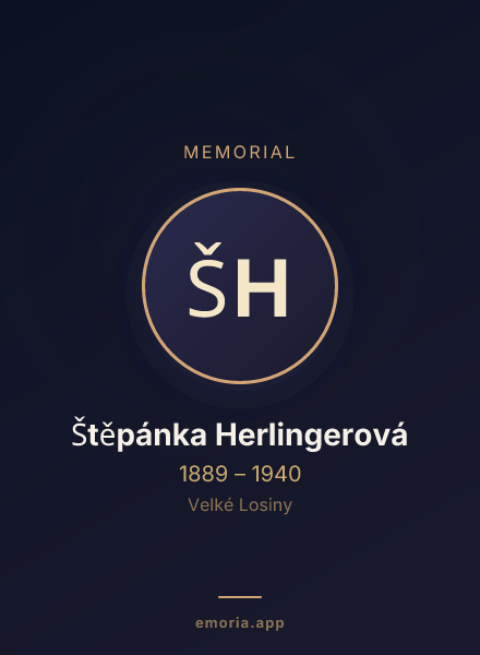 Memorial portrait of Štěpánka Herlingerová