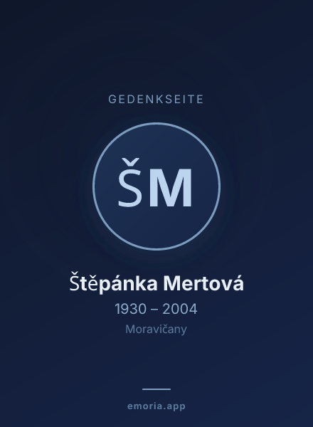 Gedenkportrait von Štěpánka Mertová