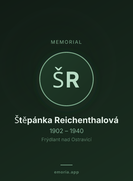 Memorial portrait of Štěpánka Reichenthalová