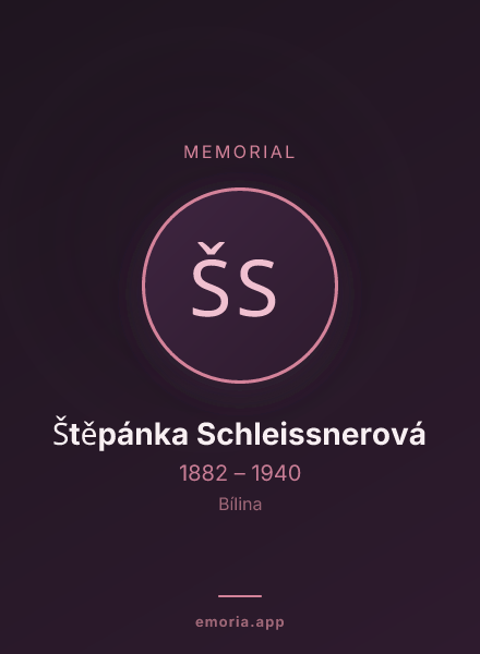 Memorial portrait of Štěpánka Schleissnerová