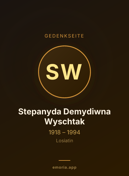 Gedenkportrait von Stepanyda Demydiwna Wyschtak