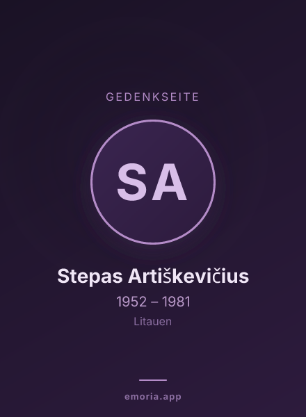 Gedenkportrait von Stepas Artiškevičius
