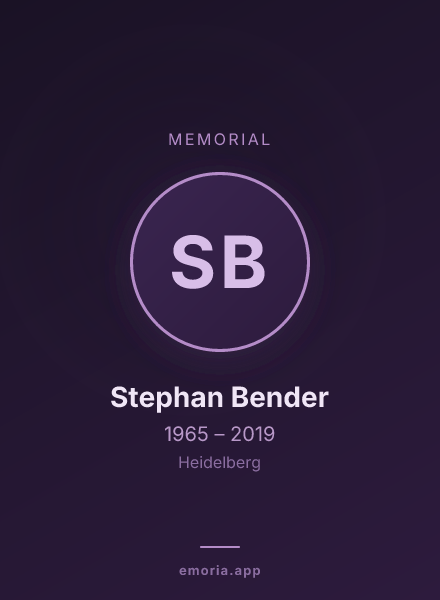 Memorial portrait of Stephan Bender