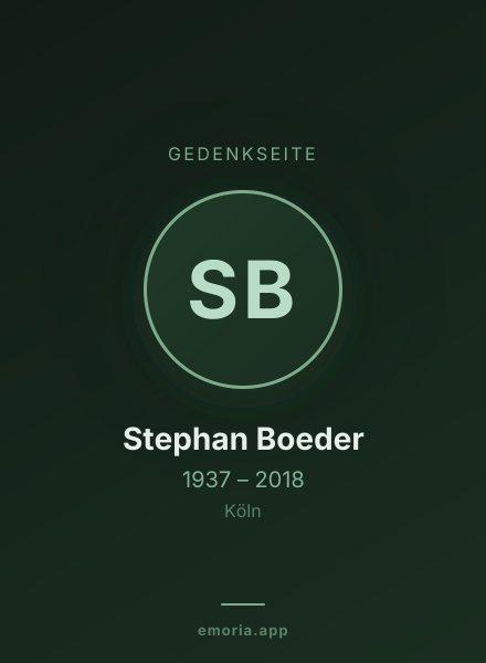 Gedenkportrait von Stephan Boeder