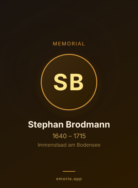 Memorial portrait of Stephan Brodmann
