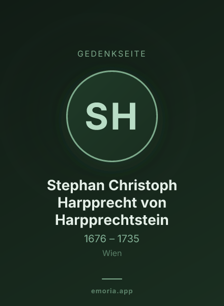 Gedenkportrait von Stephan Christoph Harpprecht von Harpprechtstein