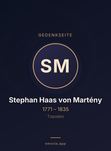 Gedenkportrait von Stephan Haas von Martény