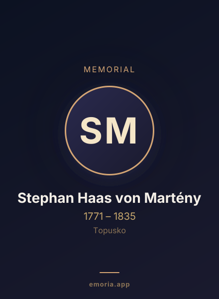 Memorial portrait of Stephan Haas von Martény