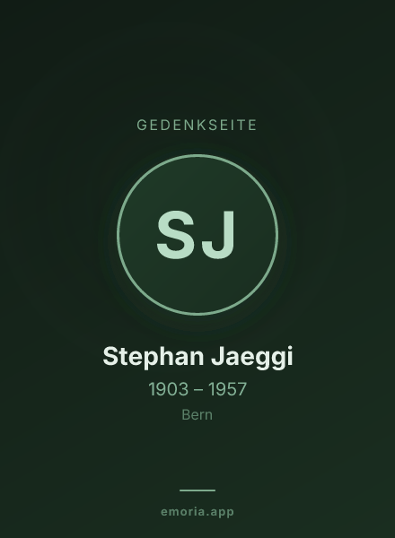 Gedenkportrait von Stephan Jaeggi