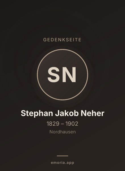 Gedenkportrait von Stephan Jakob Neher