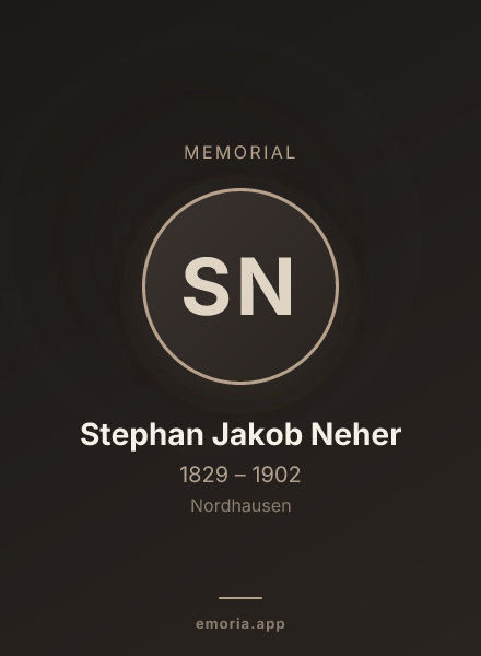 Memorial portrait of Stephan Jakob Neher