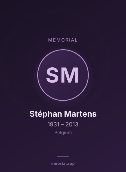 Memorial portrait of Stéphan Martens