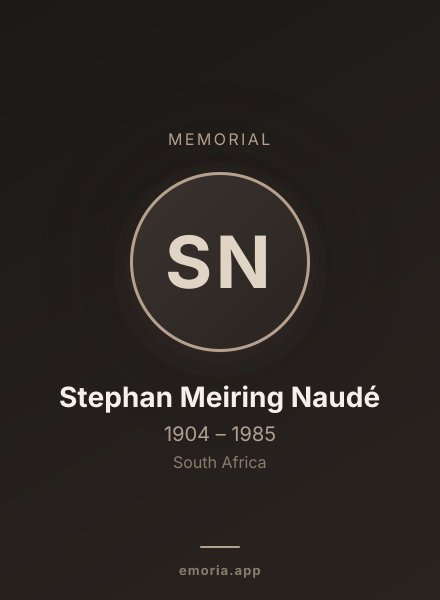 Memorial portrait of Stephan Meiring Naudé