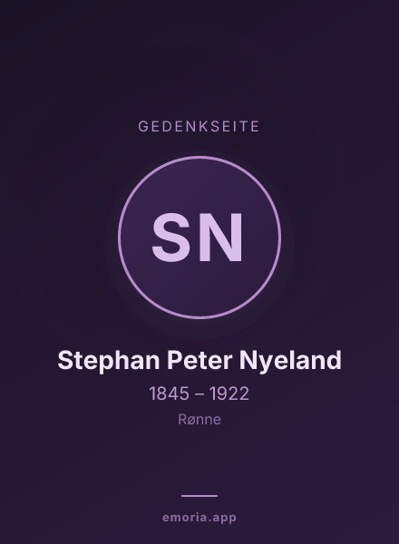 Gedenkportrait von Stephan Peter Nyeland