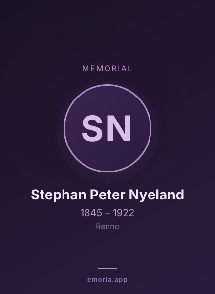 Memorial portrait of Stephan Peter Nyeland