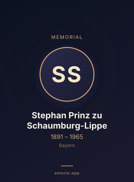 Memorial portrait of Stephan Prinz zu Schaumburg-Lippe