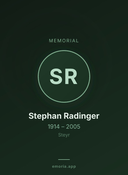 Memorial portrait of Stephan Radinger