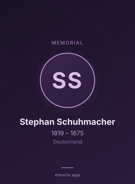 Memorial portrait of Stephan Schuhmacher