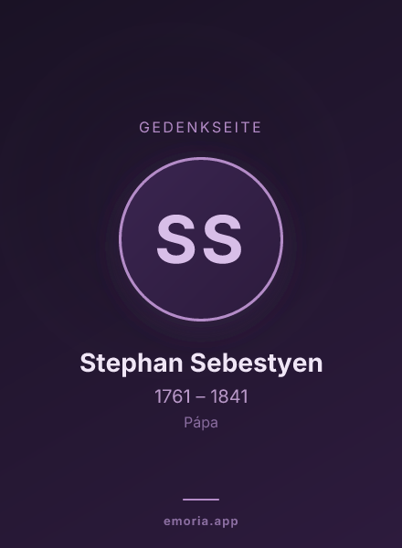 Gedenkportrait von Stephan Sebestyen